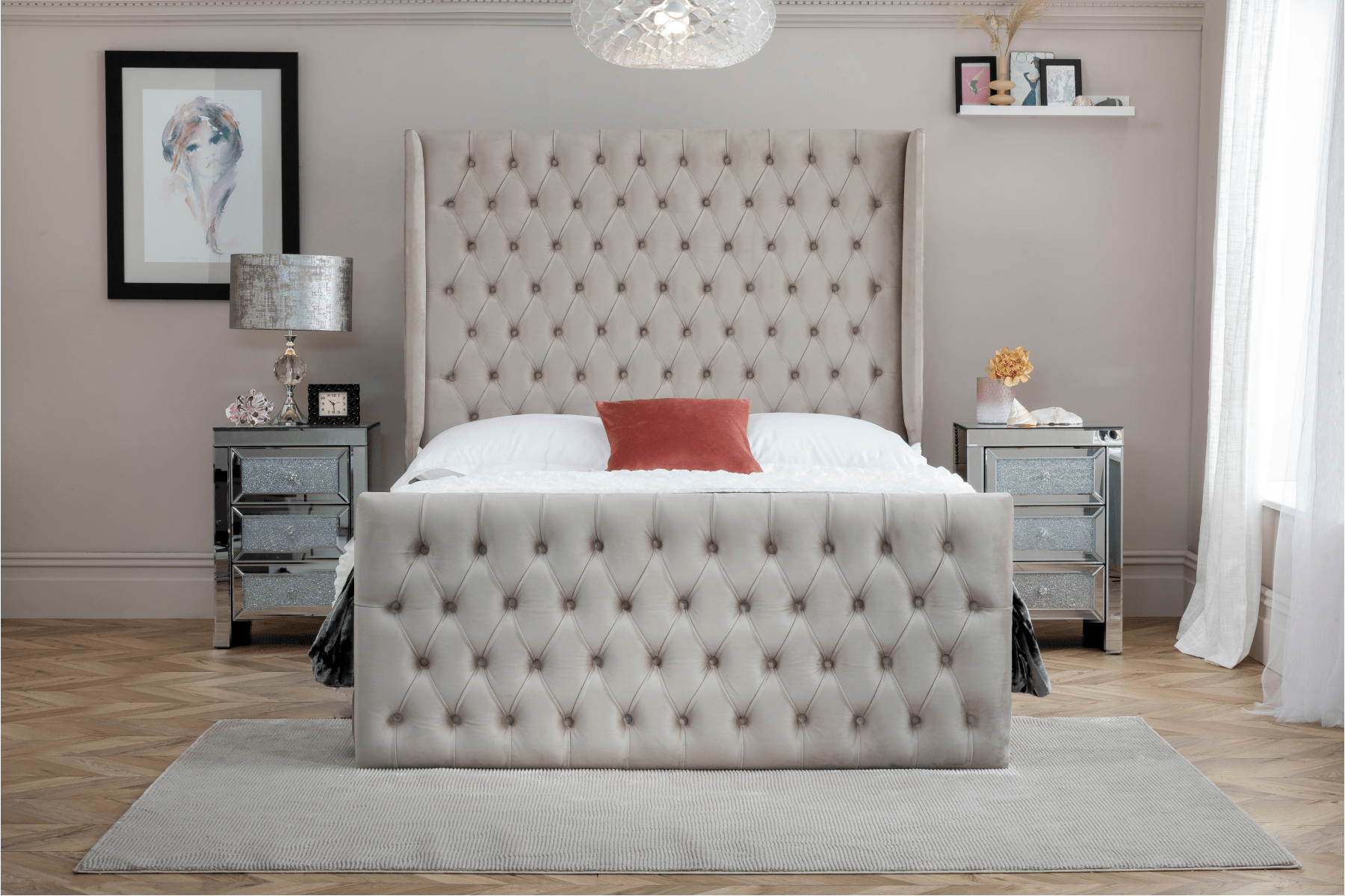 delux ottoman storage space bed frame